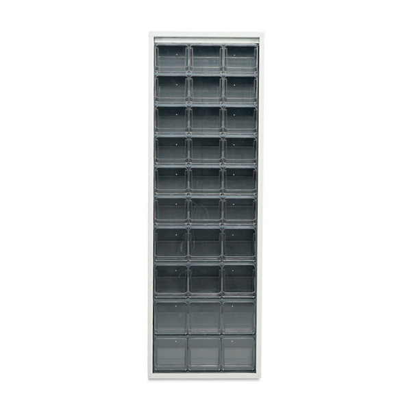 Scaffale in lamiera elettrosaldata grigio 665 x 250 x 2000 mm con 30 cassetti - 1