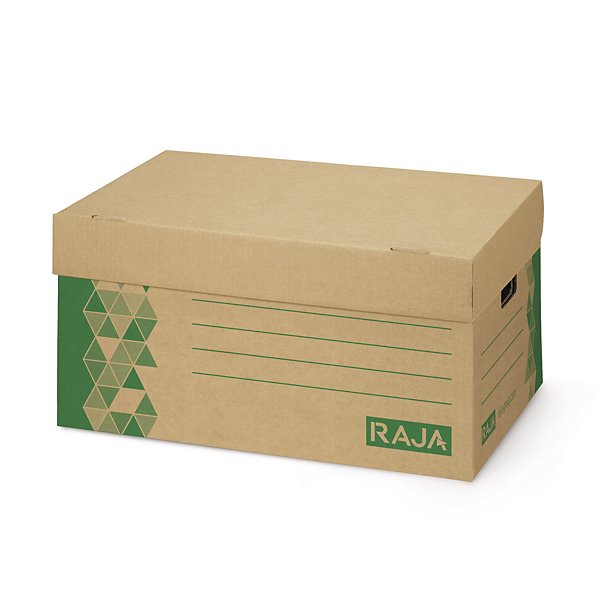 Scatole archivio in cartone riciclato verde avana RAJA 52 x 34 x 24,6 cm - 2