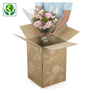 Scatole di cartone per spedzione di bouquet con protezione integrata