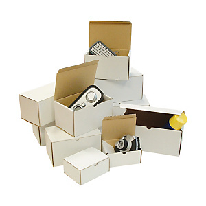 Scatole fustellate, 30,5 x 16 x 7 cm, Bianco (confezione 20 pezzi) Scatole fustellate, 30,5 x 16 x 7 cm, Bianco (confezione 20 pezzi)