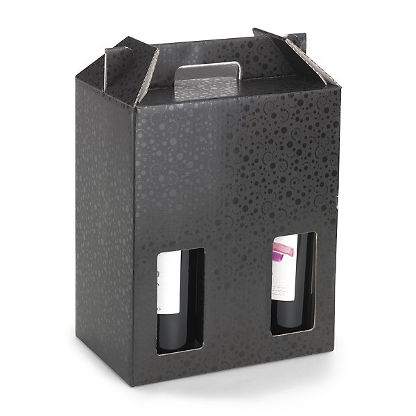 Scatole per 2 bottiglie 20 x 9 x 33,5 cm fantasia bollicine - con apertura - 5