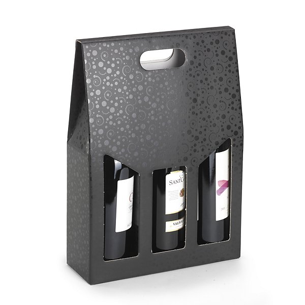 Scatole per 2 bottiglie 20 x 9 x 33,5 cm fantasia bollicine - con apertura - 7