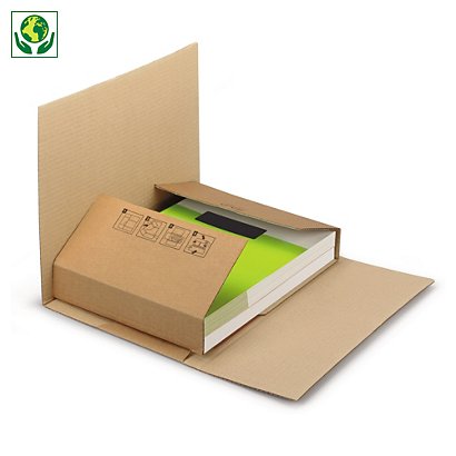 Scatole per libri ed ecommerce avana senza chiusura adesiva 32x32x1/6cm ECOBOOK - 1