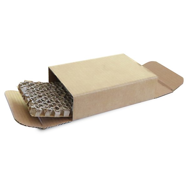 Scatole per spedizione avana imbottite con carta alveolare 18x12x5 cm - 3
