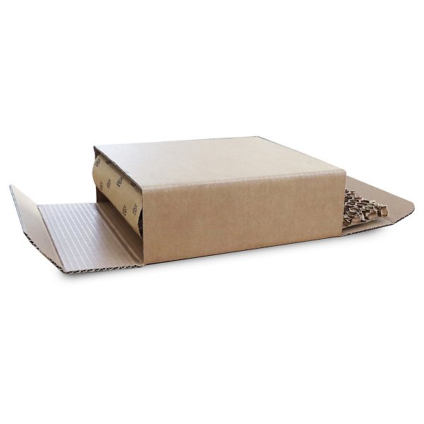 Scatole per spedizione avana imbottite con carta alveolare 18x12x5 cm - 4