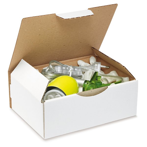 Scatole per spedizioni con coperchio bianche RAJAPOST 25x15x10 cm - 2