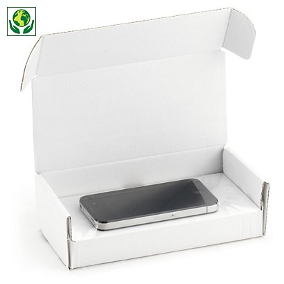 Scatole per spedizioni smartphone bianche con film protettivo Korrvu® - 1