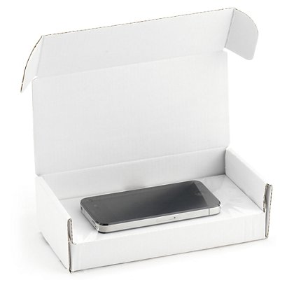 Scatole per spedizioni smartphone bianche con film protettivo Korrvu® - 1