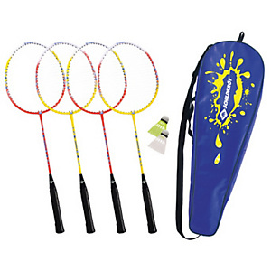SCHILDKRÖT Set de badminton 4 joueurs, rouge / jaune