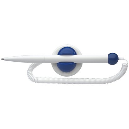 SCHNEIDER Bolígrafo de mostrador Klick-Fix, punta mediana, cuerpo blanco, tinta azul - 1