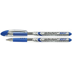 SCHNEIDER Bolígrafo de punta de bola Slider Basic, punta extr ancha, cuerpo plateado con grip, tinta azul SCHNEIDER Bolígrafo de punta de bola Slider Basic, punta extr ancha, cuerpo plateado con grip, tinta azul