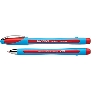 SCHNEIDER Bolígrafo de punta de bola Slider Memo, punta extraancha, cuerpo celeste engomado, tinta roja SCHNEIDER Bolígrafo de punta de bola Slider Memo, punta extraancha, cuerpo celeste engomado, tinta roja