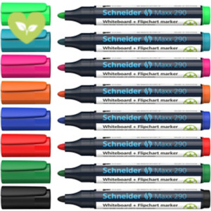 SCHNEIDER Marcatore per lavagna Maxx 290, Punta tonda, Tratto 2 - 3 mm, Colori Assortiti (confezione 8 pezzi) SCHNEIDER Marcatore per lavagna Maxx 290, Punta tonda, Tratto 2 - 3 mm, Colori Assortiti (confezione 8 pezzi)