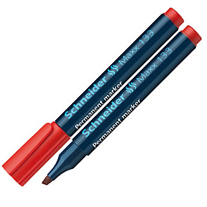 SCHNEIDER Marcatore permanente Maxx 133 - punta a scalpello - tratto 1,00-4,00mm - rosso SCHNEIDER Marcatore permanente Maxx 133 - punta a scalpello - tratto 1,00-4,00mm - rosso