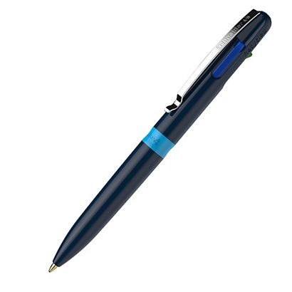 SCHNEIDER Penna a sfera Take 4 - punta media - 4 colori - fusto blu - 1