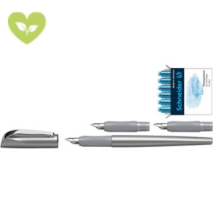 SCHNEIDER Set Regalo Callissima: Penna stilografica, Antracite + 2 pennini + 6 cartucce inchiostro azzurro SCHNEIDER Set Regalo Callissima: Penna stilografica, Antracite + 2 pennini + 6 cartucce inchiostro azzurro