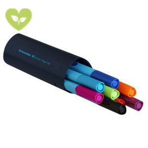 SCHNEIDER Slider Edge Penna a sfera Stick, Punta extra-large, Fusto gommato azzurro, Inchiostro in colori assortiti