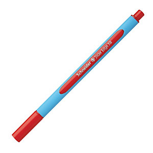 SCHNEIDER Slider Edge Penna a sfera Stick, Punta extra-large, Fusto gommato azzurro, Inchiostro rosso