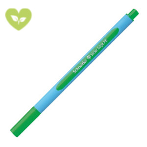 SCHNEIDER Slider Edge Penna a sfera Stick, Punta extra-large, Fusto gommato azzurro, Inchiostro verde