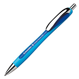 SCHNEIDER Slider Rave, bolígrafo retráctil de punta de bola, punta extra ancha, cuerpo celeste engomado, tinta azul