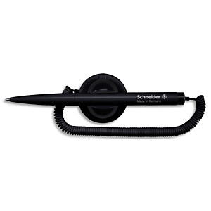 SCHNEIDER Stylo-bille Klick-Fix-Pen, pointe M, encre noire, corps noir, avec socle et chaînette SCHNEIDER Stylo-bille Klick-Fix-Pen, pointe M, encre noire, corps noir, avec socle et chaînette