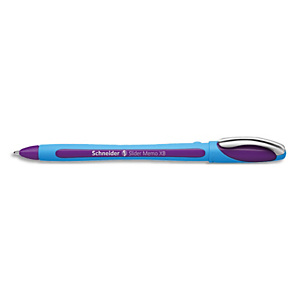 SCHNEIDER Stylo bille SLIDER MEMO à capuchon,pointe large,corps caoutchouc,encre indélébile Violette SCHNEIDER Stylo bille SLIDER MEMO à capuchon,pointe large,corps caoutchouc,encre indélébile Violette