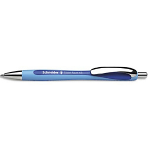 SCHNEIDER Stylo bille SLIDER RAVE rétractable et rechargeable, pointe extra-large, encre indélébile Bleu.