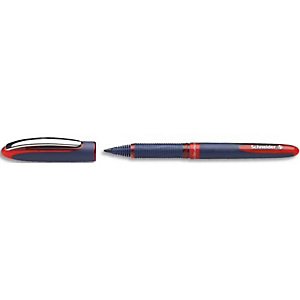 SCHNEIDER Stylo Roller encre Rouge avec pointe Ultra Smooth 0,6mm. Cap-off. Grip ergonomique caoutchouté.