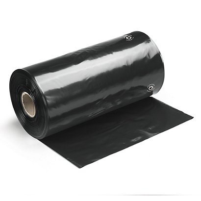 Schwarze Schlauchfolie 100 µ 500 mm, 50% recycelt - 1