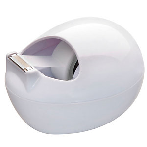 Scotch® C36 Dispensador de cinta adhesiva de escritorio con diseño en forma de piedra de Karim Rashid, blanco + cinta invisible de oficina Magic™, transparente, 19 mm x 7,5 m