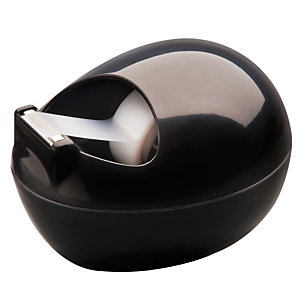 Scotch® C36 Dispensador de cinta adhesiva de escritorio con diseño en forma de piedra de Karim Rashid, negro + cinta invisible de oficina Magic™, 1 rollo, transparente, 19 mm x 7,5 m