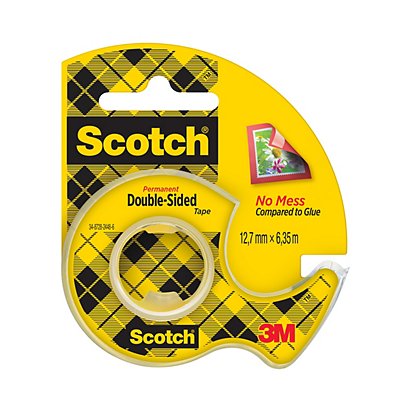 Scotch® Cinta adhesiva de doble cara 136D SOEU, 12,7 mm x 6,3 m, 1 rollo en dispensador de mano/paquete - 1
