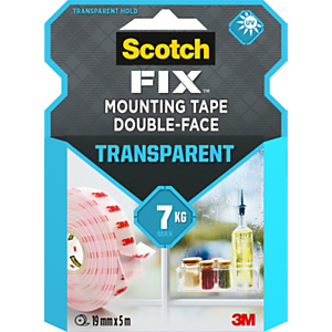 Scotch Cinta doble cara transparente 19 mm x 5 m Scotch Cinta doble cara transparente 19 mm x 5 m