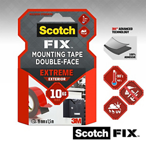 Scotch® Cinta de montaje de espuma adhesiva de doble cara negro 19 mm x 1,5 m Scotch® Cinta de montaje de espuma adhesiva de doble cara negro 19 mm x 1,5 m