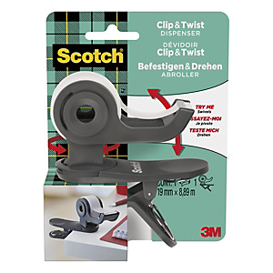Scotch® Dispenser C19 Clip & Twist, Grigio + 1 nastro Scotch® Magic™ 19 mm x 8,89 m Scotch® Dispenser C19 Clip & Twist, Grigio + 1 nastro Scotch® Magic™ 19 mm x 8,89 m