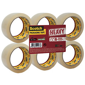 Scotch® Heavy Nastro adesivo, 50 mm x 66 m, Trasparente (confezione 6 pezzi)