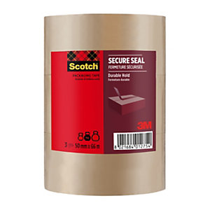 Scotch Heavy Ruban adhésif d'emballage polypropylène 57 microns - 50 mm x 66 m - Havane - Tour de 3