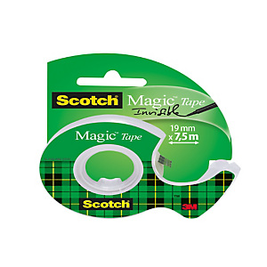 Scotch® Magic™ Cinta adhesiva invisible de oficina, transparente, 19 mm x 7,5 m Scotch® Magic™ Cinta adhesiva invisible de oficina, transparente, 19 mm x 7,5 m