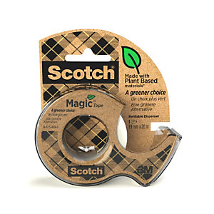 Scotch® Magic™ Cinta adhesiva transparente ecológica, 19 mm x 20 m, dispensador de mano