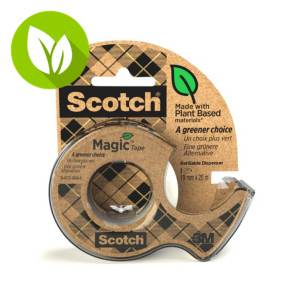 Scotch® Magic™ Cinta adhesiva transparente ecológica, 19 mm x 20 m, dispensador de mano