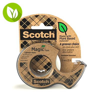 Scotch® Magic™ Cinta adhesiva transparente ecológica, 19 mm x 20 m, dispensador de mano - 1