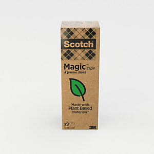 Scotch® Magic™ ''A Greener Choice'' Nastro adesivo invisibile, Confezione da 9 rotoli, 19 mm x 33 m
