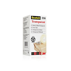 Scotch® Nastro 550, 19 mm x 33 m, Trasparente (confezione 8 pezzi)