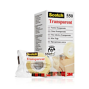Scotch® Nastro 550 Trasparente 19 mm x 33 m Confezione da 8 (confezione 8 pezzi) Scotch® Nastro 550 Trasparente 19 mm x 33 m Confezione da 8 (confezione 8 pezzi)