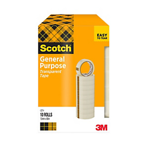 SCOTCH® Nastro adesivo 508, Polipropilene bi-orientato, Trasparente, 15 mm x 66 m (confezione 10 rotoli) SCOTCH® Nastro adesivo 508, Polipropilene bi-orientato, Trasparente, 15 mm x 66 m (confezione 10 rotoli)