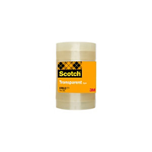 SCOTCH® Nastro adesivo 508, Polipropilene bi-orientato, Trasparente, 19 mm x 66 m (confezione 8 rotoli)