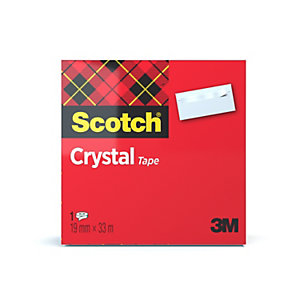 Scotch® Nastro adesivo Crystal Clear 600, Trasparente con finitura lucida, 19 mm x 33 m