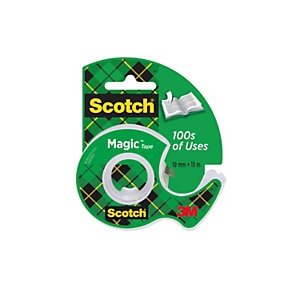 SCOTCH® Nastro adesivo Magic™ 810 invisibile e scrivibile in chiocciola, Trasparente, 19 mm x 15 m