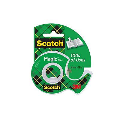SCOTCH® Nastro adesivo Magic™ 810 invisibile e scrivibile in chiocciola, Trasparente, 19 mm x 15 m - 1