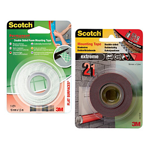 Scotch® Nastro biadesivo forte per montaggio in schiuma, 19 mm x 1,5 m, Bianco, Permanente Scotch® Nastro biadesivo forte per montaggio in schiuma, 19 mm x 1,5 m, Bianco, Permanente